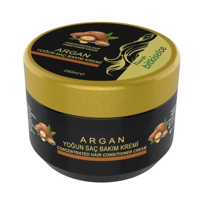 Bitkiselce Saf Argan Yağı ile Doğal Saç Kremi – Yumuşak ve Parlak Saçlar İçin (Maske)