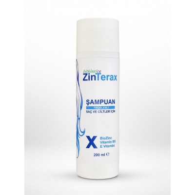 ZinTerax Şampuan Problemli Saç ve Ciltler için - Güçlü Formül - Biozinc, B5 ve E Vitaminli Bakım ZinTerax Şampuan Problemli Saç ve Ciltler için - Güçlü Formül - Biozinc, B5 ve E Vitaminli Bakım